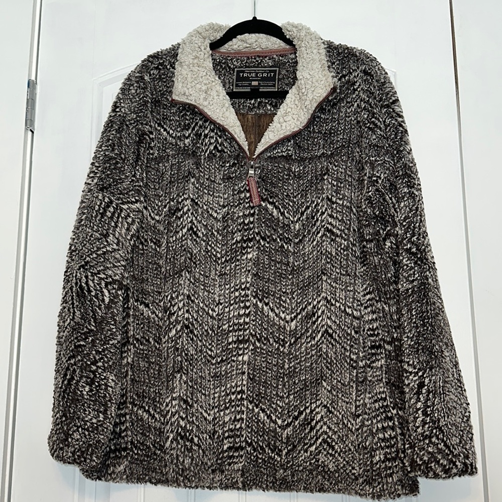 True Grit Sherpa Frosty Cord Pile 1/4 Zip Pullover Unisex